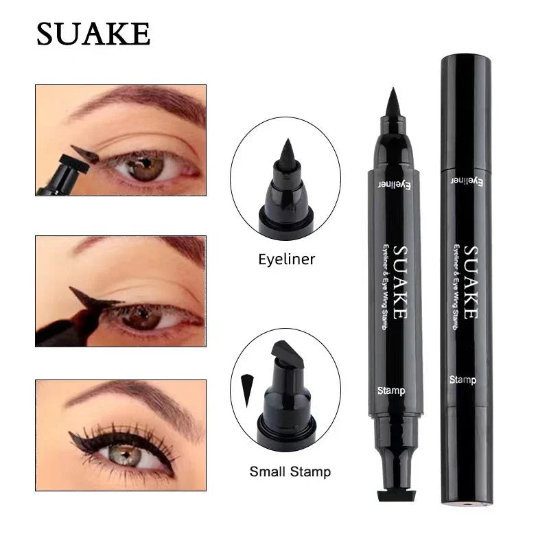 2-in-1 Liquid Glitter Eyeliner Stamp - Fast Dry Eye Liner Pencil in 7 Colors | Black, Red, Green, Blue, Brown
