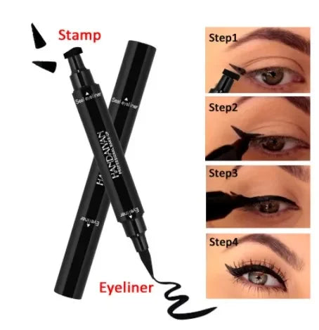 2-in-1 Liquid Glitter Eyeliner Stamp - Fast Dry Eye Liner Pencil in 7 Colors | Black, Red, Green, Blue, Brown