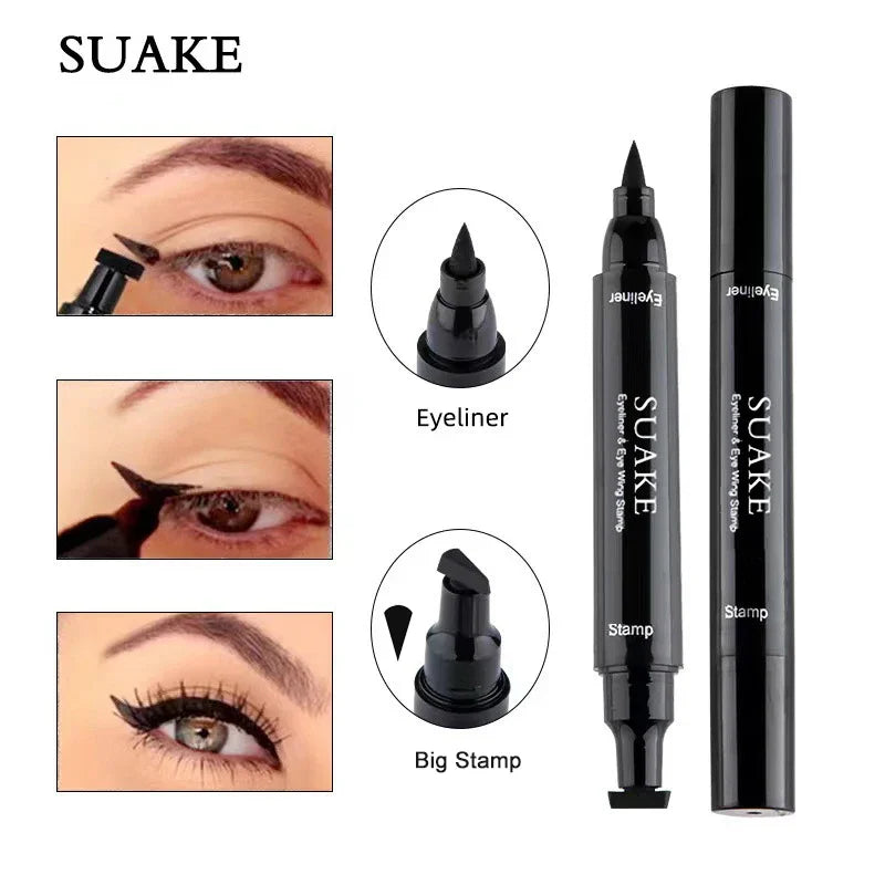 2-in-1 Liquid Glitter Eyeliner Stamp - Fast Dry Eye Liner Pencil in 7 Colors | Black, Red, Green, Blue, Brown