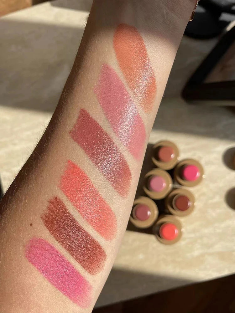 6 Colors Blush Stick, Contour, Natural And Long-lasting Matte Rouge Powder Blush Cream Lipstick Cheek Easy Apply Cosmetics
