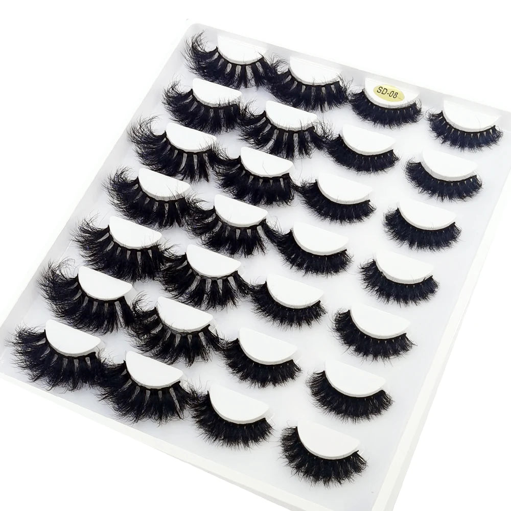 5-14Pairs Fluffy Lashes 10-25mm 3D Mink Lashes Long Thick Natural False Eyelashes Wholesale Lashes Vendors Makeup Mink Eyelashes