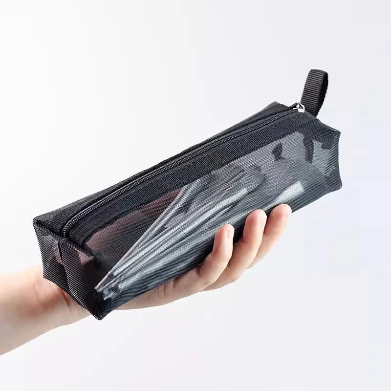 1/3pcs Mesh Clear Cosmetic Bags - Small & Large Black Makeup Bag, Portable Travel Toiletry Organizer