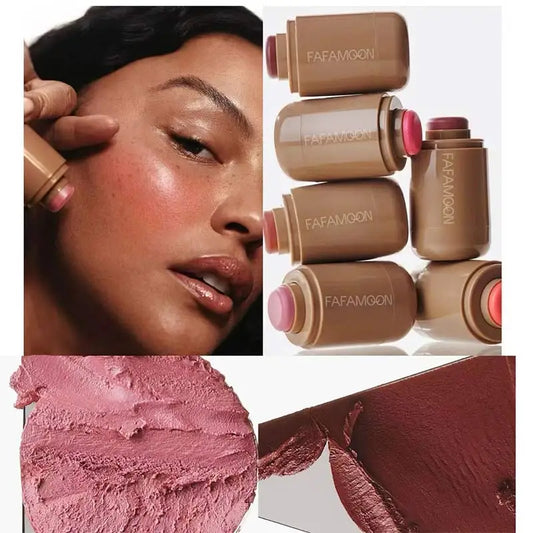 6 Colors Blush Stick, Contour, Natural And Long-lasting Matte Rouge Powder Blush Cream Lipstick Cheek Easy Apply Cosmetics