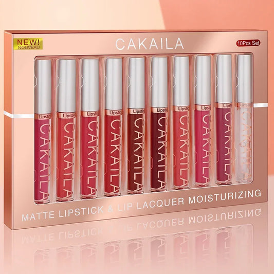 3-12 PCS Matte Lipstick Set - Non-Stick Cup Lip Gloss | Waterproof Long-Lasting Makeup