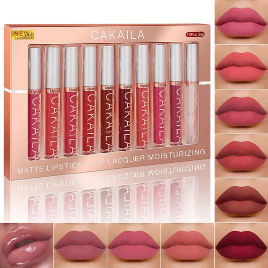 3-12 PCS Matte Lipstick Set - Non-Stick Cup Lip Gloss | Waterproof Long-Lasting Makeup