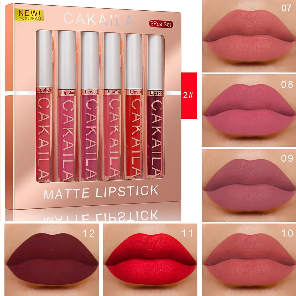 3-12 PCS Matte Lipstick Set - Non-Stick Cup Lip Gloss | Waterproof Long-Lasting Makeup