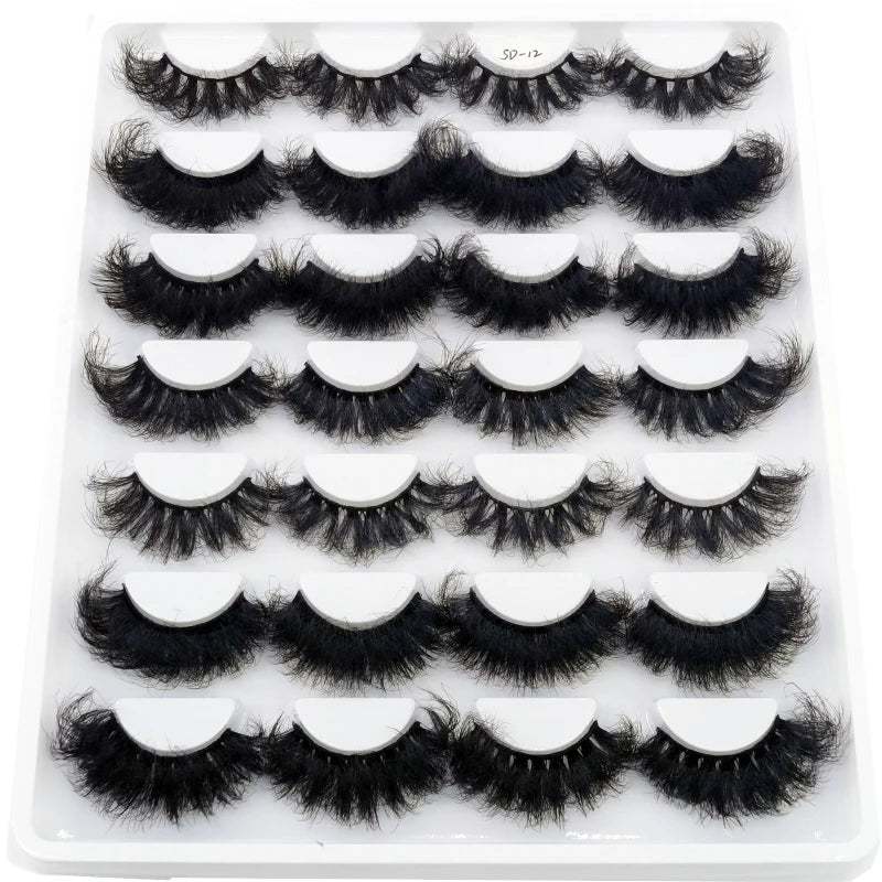 5-14Pairs Fluffy Lashes 10-25mm 3D Mink Lashes Long Thick Natural False Eyelashes Wholesale Lashes Vendors Makeup Mink Eyelashes