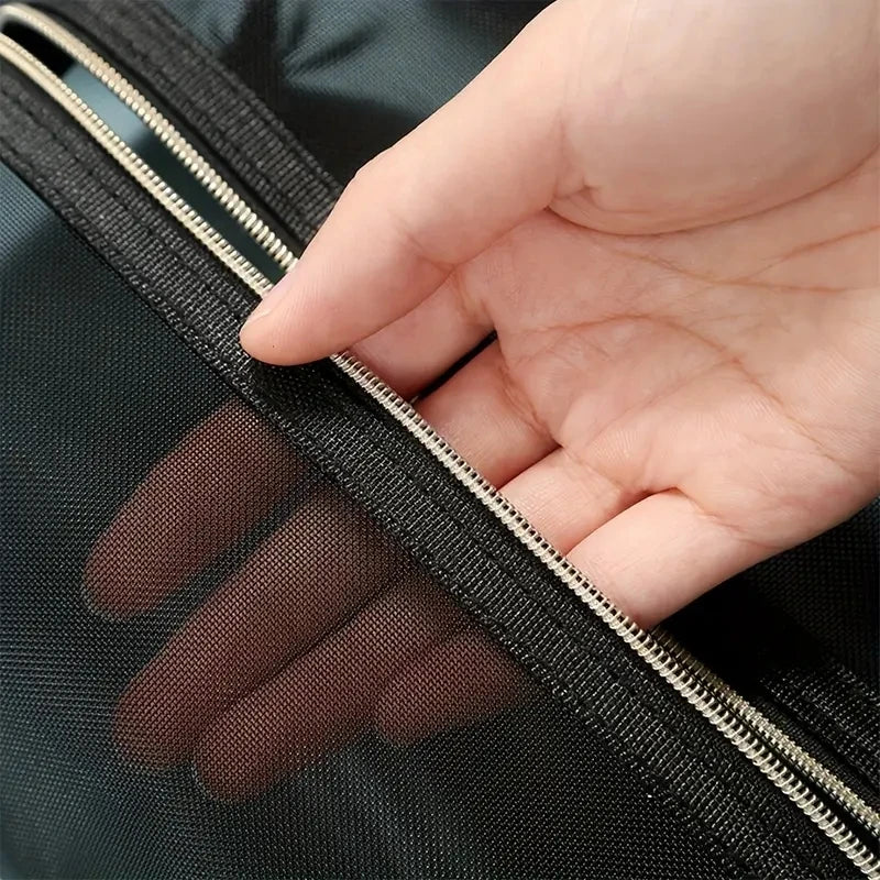 1/3pcs Mesh Clear Cosmetic Bags - Small & Large Black Makeup Bag, Portable Travel Toiletry Organizer