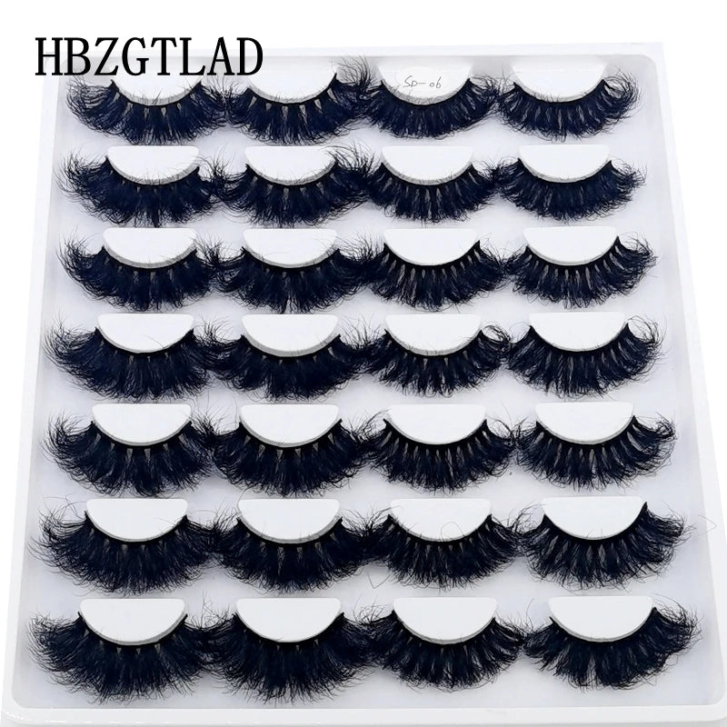 5-14Pairs Fluffy Lashes 10-25mm 3D Mink Lashes Long Thick Natural False Eyelashes Wholesale Lashes Vendors Makeup Mink Eyelashes