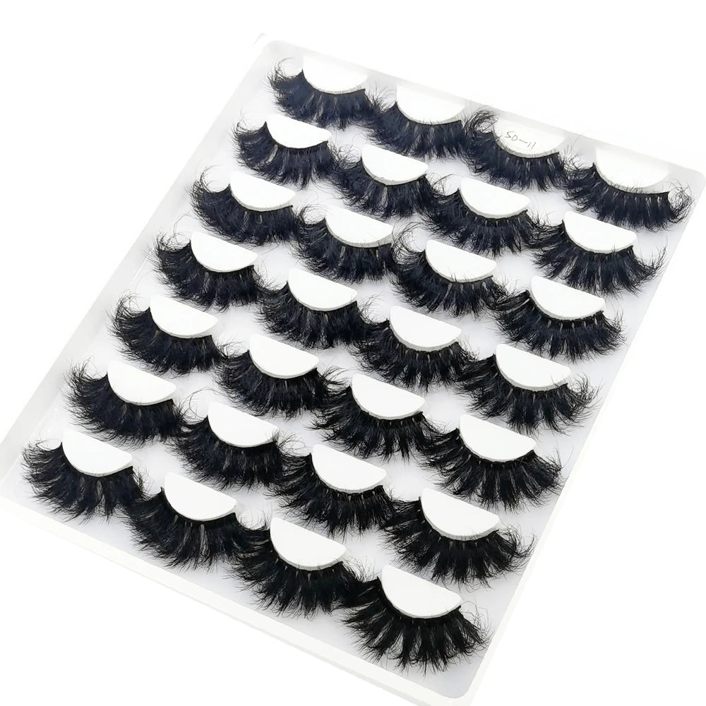 5-14Pairs Fluffy Lashes 10-25mm 3D Mink Lashes Long Thick Natural False Eyelashes Wholesale Lashes Vendors Makeup Mink Eyelashes