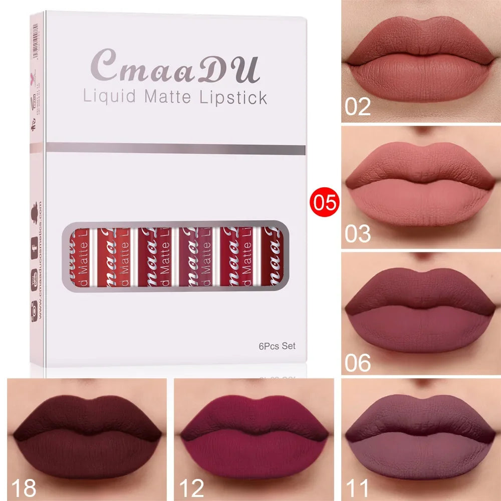 3-12 PCS Matte Lipstick Set - Non-Stick Cup Lip Gloss | Waterproof Long-Lasting Makeup
