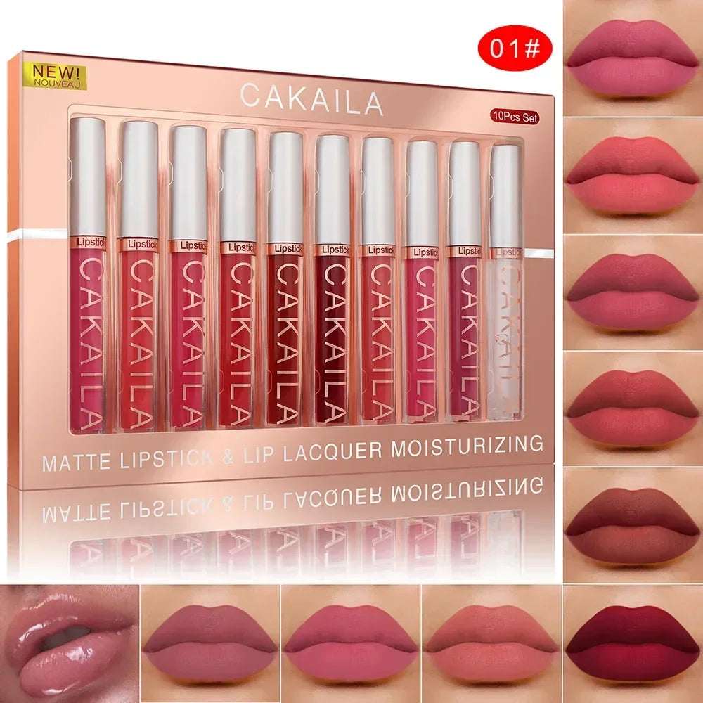 3-12 PCS Matte Lipstick Set - Non-Stick Cup Lip Gloss | Waterproof Long-Lasting Makeup