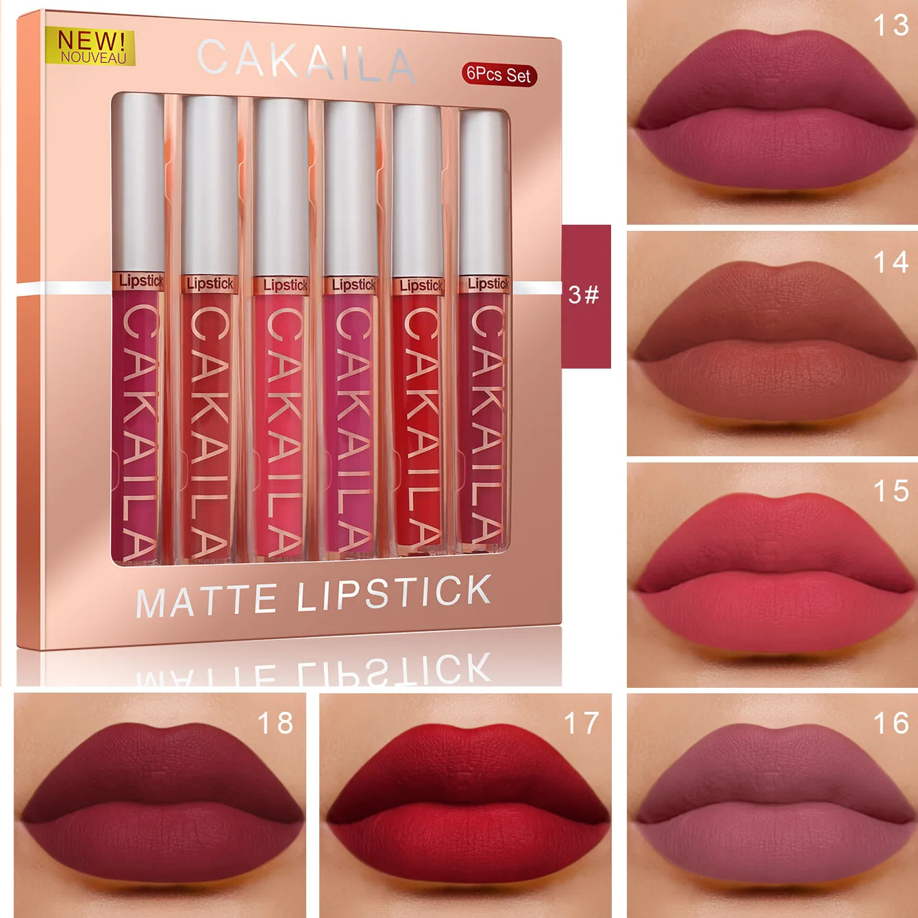 3-12 PCS Matte Lipstick Set - Non-Stick Cup Lip Gloss | Waterproof Long-Lasting Makeup