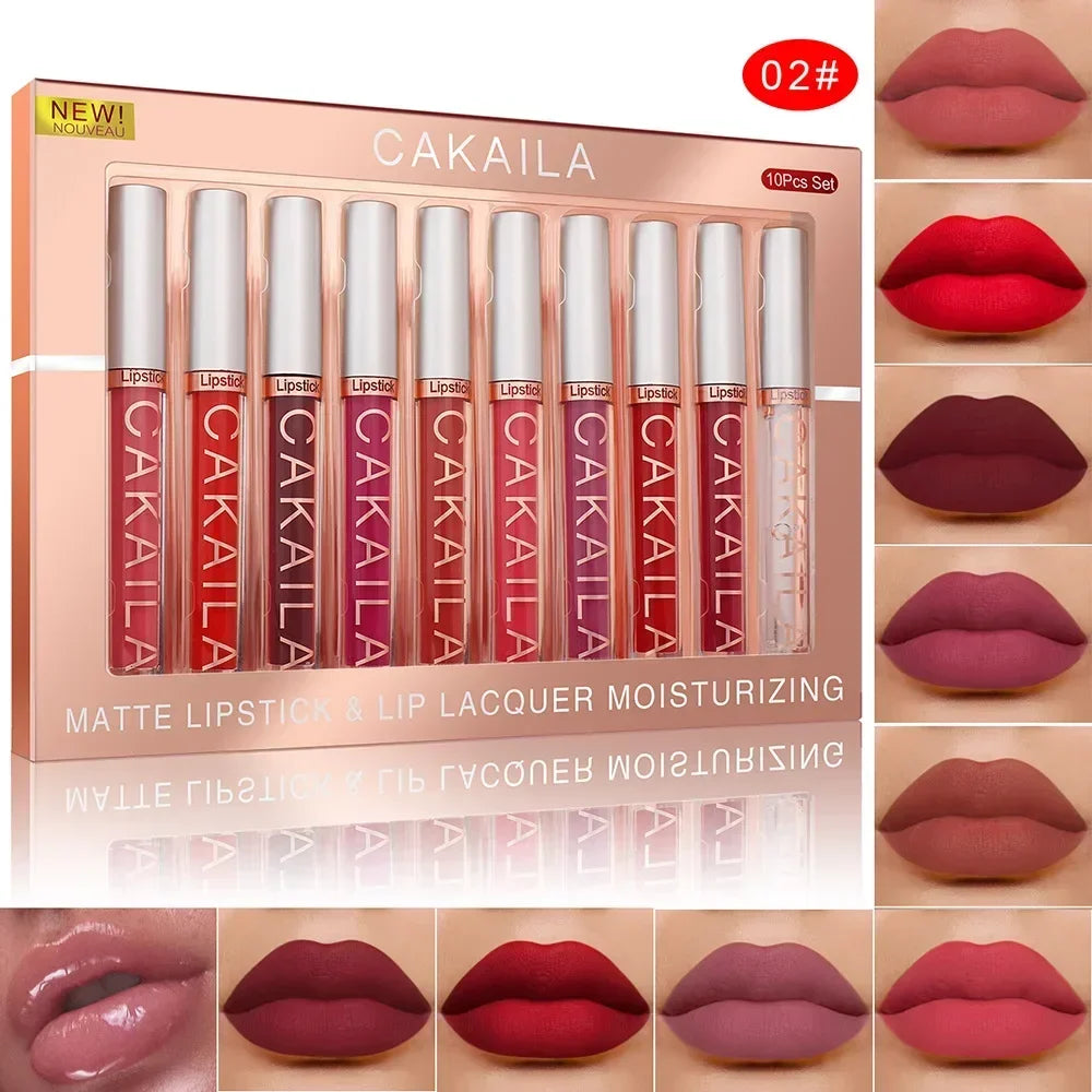 3-12 PCS Matte Lipstick Set - Non-Stick Cup Lip Gloss | Waterproof Long-Lasting Makeup