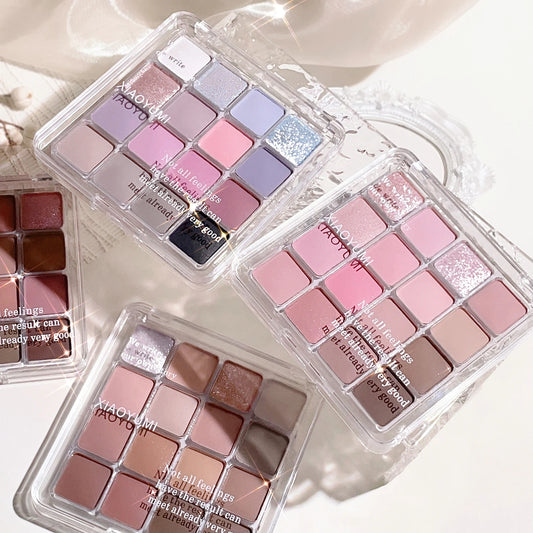 Sixteen-Color Sunset Magic Eyeshadow Palette - Pearl & Matte Earth Tones | Korean Makeup