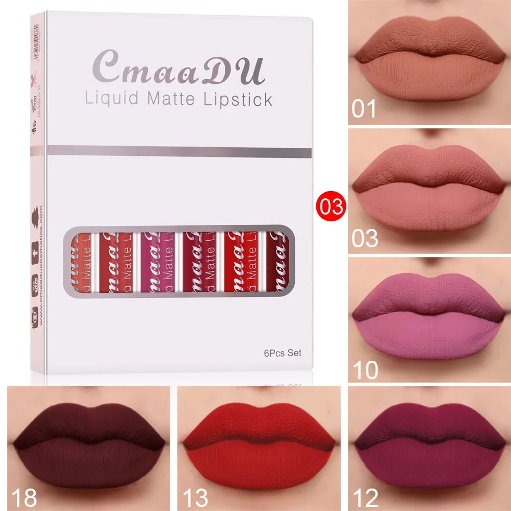 3-12 PCS Matte Lipstick Set - Non-Stick Cup Lip Gloss | Waterproof Long-Lasting Makeup